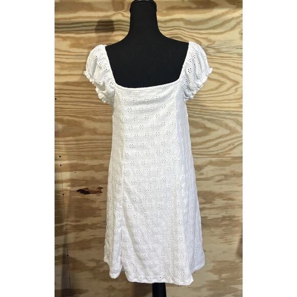 Aeropostale Milkmaid Babydoll Y2K Mini Dress White Size L Coquette Feminine - Picture 2 of 11